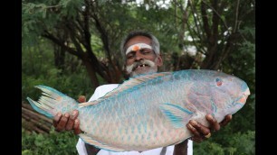 'Parrot FISH Prepared by my daddy in my village / Village food factory'