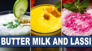 'Butter Milk and Lassi || Masala Buttermilk || Mango Lassi || Rose Lassi || Wirally Food'