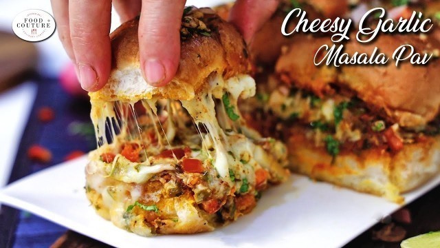 'Cheesy Garlic Masala Pav | Bombay Style Masala Pav Recipe | Street Food'