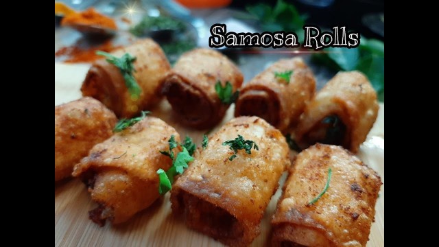 'Samosa Rolls Evening Snack|Food Plate|Stuffed Samosa Rolls|'