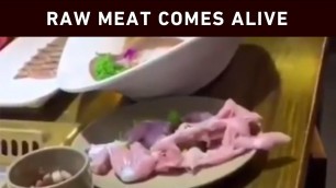 'Creepy crawly: Piece of raw meat \'crawls\' off plate'