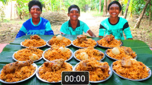 '12 PLATE CHICKEN BIRYANI CHALLENGE | CHICKEN BIRYANI EATING COMPETITION | VILLAGE EATING CHALLENGE'
