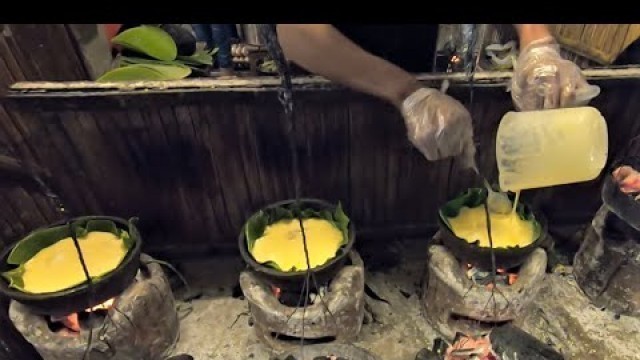 'Filipino Street Food | Charcoal Baked Bibingka - Charcoal Baked Rice Cake in Banana Leaves'