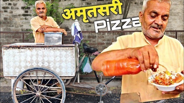 '68 year old  Uncle ka INDIAN PIZZA | Bheega kulcha। मट्ठी chole । Amritsar | Street food india'