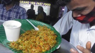 'Street Biryani Only 40 Rs Plate | Grand Veg Fast Food | Best Puri Town Street Food'