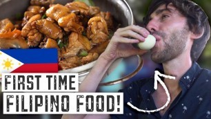 'What is FILIPINO FOOD Like? Foreigners FIRST TIME Eating 15 CLASSIC DISHES in The Philippines 