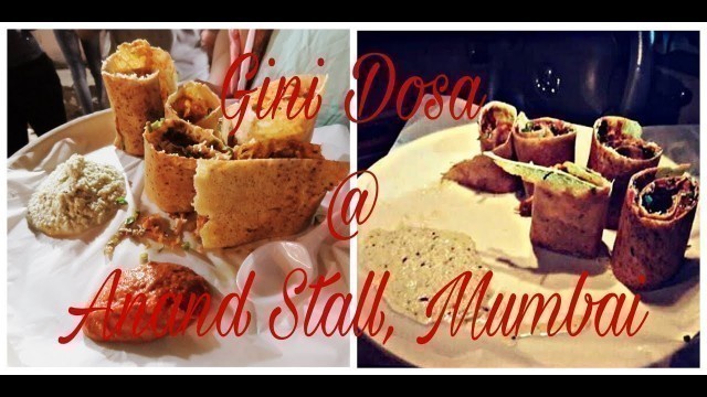 'JINI DOSA AT ANAND STALL | STREET FOOD IN MUMBAI | MY PLATE REVIEW'