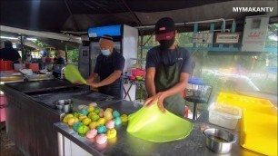 'Street Food in Malaysia - FIRST IN THE WORLD Rainbow Roti Canai!!'