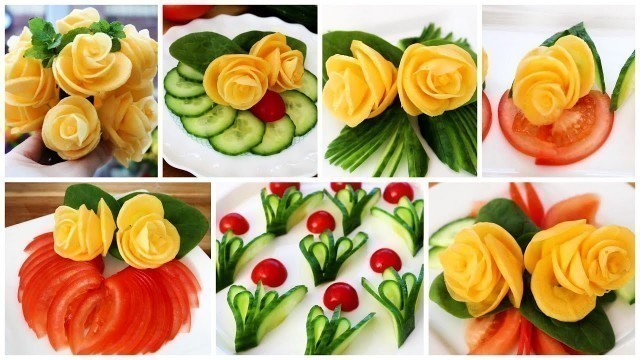 'Super Salad Decoration Ideas - Vegetable Flower Plate Decoration'