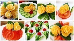 'Super Salad Decoration Ideas - Vegetable Flower Plate Decoration'
