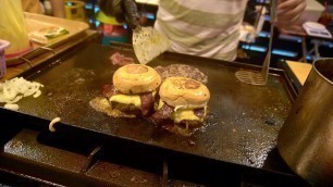'Burger street food Malaysia - My origin of Malaysian burger \"Great Teppanyaki Skills in Johor\"'