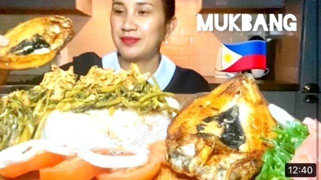 'Eating filipino food || adobong kangkong at crispy daing na bangus || eating show | mukbang PH'