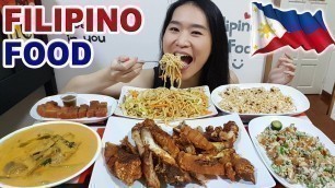 'FILIPINO FOOD! Crispy Pata, Sisig, Lechon Kawali, Pancit Canton & Kare Kare | Eating Show Mukbang'