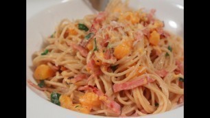 'Ham & Butternut Squash Spaghetti Recipe - Easy Winter Pasta'