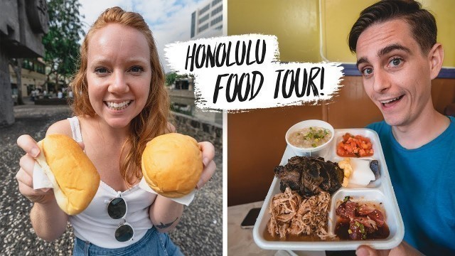 'Honolulu FOOD TOUR! Trying Hawaiian-Chinese Manapua, Plate Lunch & DELICIOUS Poke Bowl'
