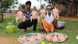 'Full CHICKEN!!! Smoky Full Chicken Biryani Prepared by My Daddy ARUMUGAM / Village food factory'