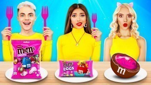 'Big vs Medium vs Small Plate Challenge! Giant VS Tiny Frozen Honey Jelly & Food by RATATA CHALLENGE'