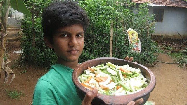 'Village food factory / 11 Type Vegetable Aviyal / Prepared by my Daddy in my village / food factory'