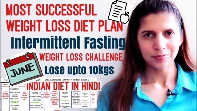 'Weight Loss Diet / Meal Plan | Intermittent Fasting | June Weight Loss Challenge | Lose Upto 10kgs'