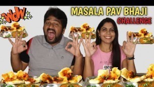 '4 PLATE MASALA PAV BHAJI EATING CHALLENGE | STREET FOOD EATING CHALLENGE'