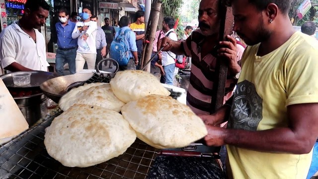 '\" Damru Chole Bhature \" | Kolkata People Enjoying Street Food | 40 rs Plate | Indian Street Food'