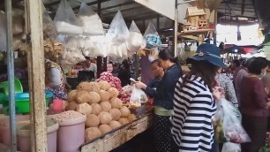 'Inside Deum Ampel Market -Fresh Food Compilation And People Activities - Phnom Penh Market Food View'