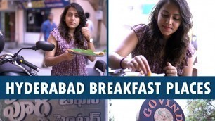 'Hyderabad Breakfast Places || Top 3 Hyderabad Breakfast Places || Wirally Food'