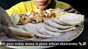 'ASMR Tamil eating Indian street food plate shawarma 