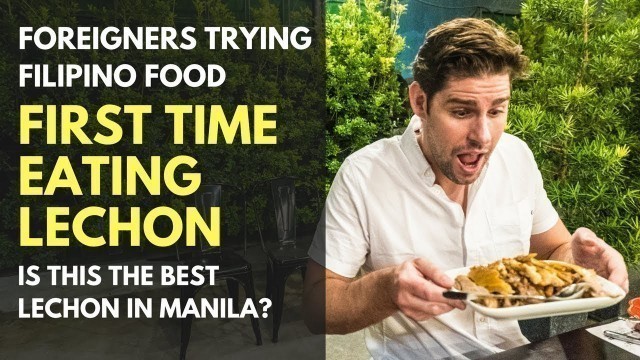 'TRYING LECHON FOR THE FIRST TIME - UNEXPECTED REACTION - FOREIGNERS TRYING FILIPINO FOOD'