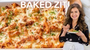 'Baked ZITI Recipe - Easy PASTA CASSEROLE'