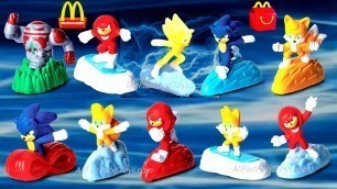 'SONIC 2 McDONALD\'S HAPPY MEAL TOYS MAR APR MAY 2022 COMPLETE WORLD SET 10 SURPRISE TOY MOVIE DISPLAY'
