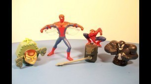 '2009 THE SPECTACULAR SPIDER-MAN ANIMATED SERIES SET OF 4 BURGER KING KID\'S MEAL TOY\'S VIDEO REVIEW'