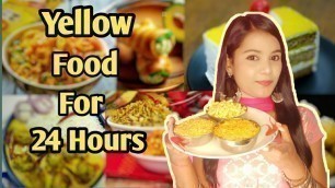 'I only ate *Yellow Food* for 24 hours|Trending Food Challenge|Fun Fashion Food'