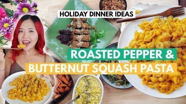 'Creamy Butternut Squash & Roasted Pepper Pasta RECIPE (2021 Vegan Christmas Dinner Recipes - part 2)'