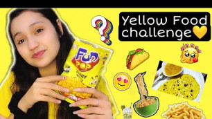 'I ONLY ATE YELLOW COLOUR FOOD FOR 24 HOURS CHALLENGE| Yellow Food'
