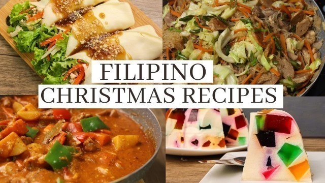 'FILIPINO CHRISTMAS RECIPES : Lumpiang Sariwa / Beef Caldereta / Pancit Bihon / Cathedral Window'