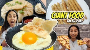 'Eating only GIANT Food for 24 Hours | Food Challenge'