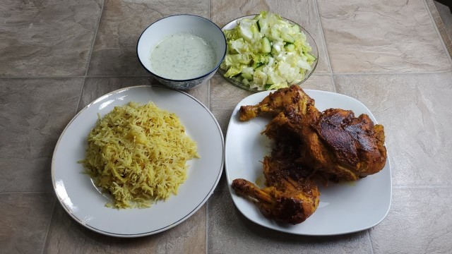 'Delicious Fried Whole Chicken Yellow Plain Rice & Raita & Salad Recipes Cuisining with Rifat'