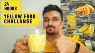 'I only ate YELLOW food for 24 HOURS | Full Day YELLOW Challenge | ONE COLOR FOOD | Vlog #4'