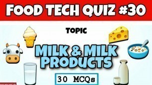 'Milk & Milk products MCQs