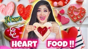 'Living On *HEART Shaped Food* For 24 Hours Challenge | *WOW* Experience | Food Challenge'