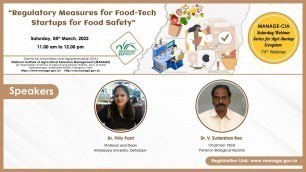 'Regulatory Measures for Food-Tech Startups for Food Safety'