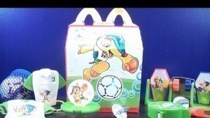 '2014 SET OF 6 MCDONALDS HAPPYY MEAL TOY FIFA WORLD CUP TOY REVIEW'