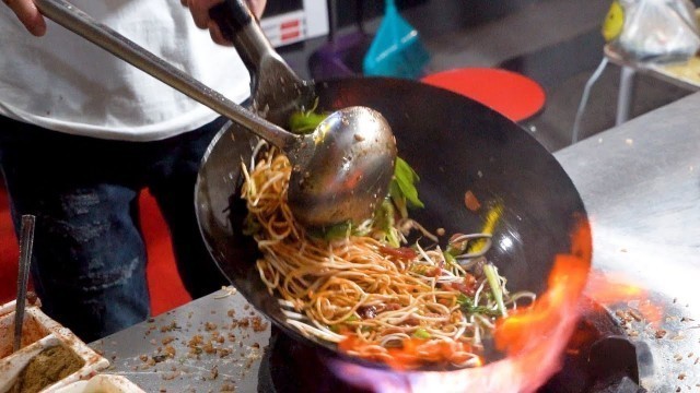 'Chinese Street Food-night market fried rice, fried noodles, pancakes'