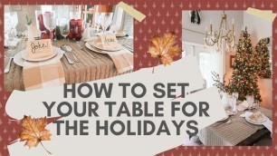 'DIY THANKSGIVING AND CHRISTMAS DINNER TABLE DECOR // SIMPLE HOLIDAY TABLE SETTING IDEAS // DIY DECOR'