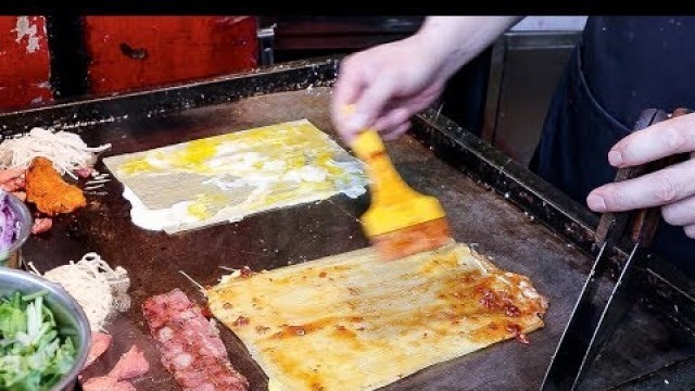 'China Street Food: Grilled Cold Noodle, Kao Leng Mian(烤冷面) in Shanghai'