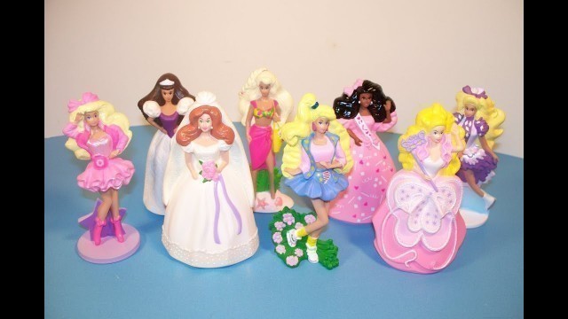 '1990 McDONALD\'S BARBIE SET OF 8 MINI FIGURINES HAPPY MEAL TOY REVIEW'
