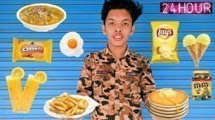 '24 hours yellow colour food eating challenge 