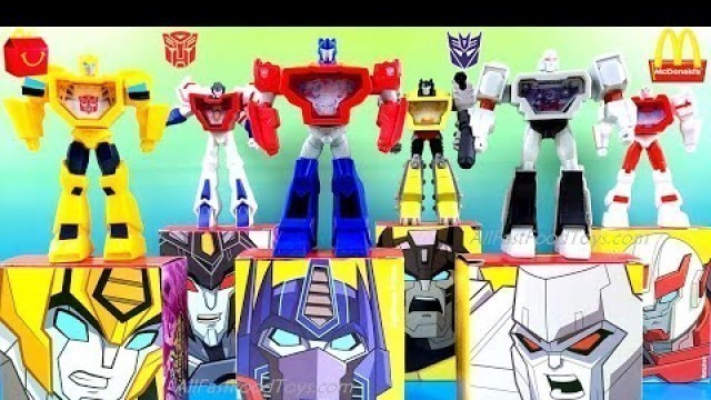 '2021 McDONALD\'S TRANSFORMERS HAPPY MEAL TOYS COMPLETE SET 6 BUMBLEBEE CYBERVERSE ADVENTURES UNBOXING'
