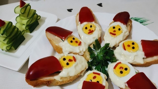 'CUCUMBER CHRISTMAS TREE I SANTA BRUSCHETTA #christmas food decoration ideas'